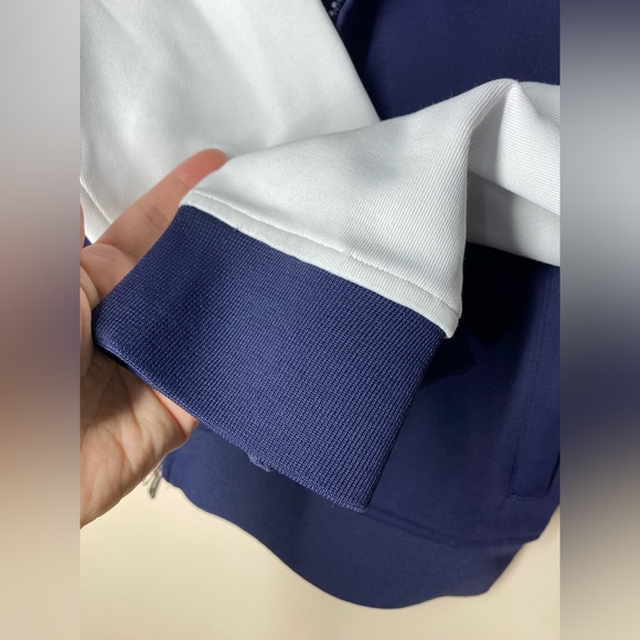 Lauren Ralph Lauren Sweater Womens XL Blue White Striped Sweatshirt Full Zip - Picture 4 of 11